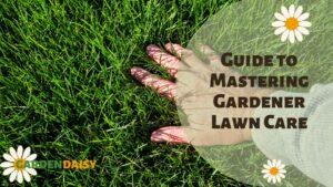 Hand on grass: Gardener Lawn Care